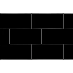 Revestimento Esmaltado Brilhante Borda Bold Metrô Black 10x20cm - Imagem 3