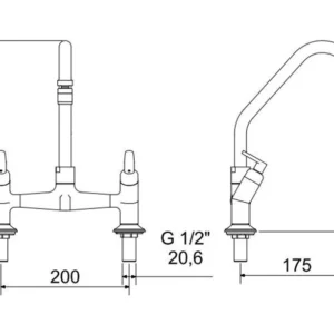 Misturador para Cozinha de Balcão 3006 Uni Meber