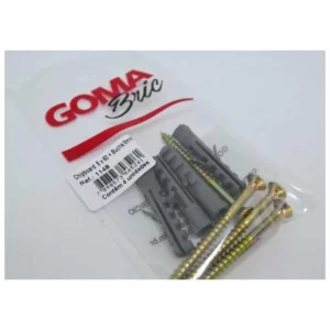 Parafuso Madeira Chipboard 5.0 X 50mm + Bucha 08mm 4 Peças - Goma