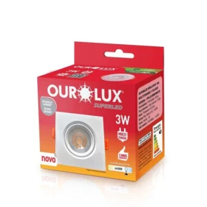 Lâmpada Superled Mini Spot Quadrado 3w Bivolt 6400k - Ourolux - Imagem 2