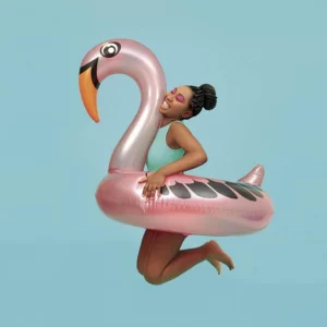 Boia Tipo Cisne Perolado Rosa com Abertura - Mor - Imagem 5