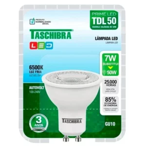 Lâmpada Led Mr16 Tdl50 40° Gu10 7w Autovolt 6500k Branca - Imagem 3