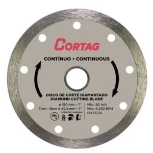 Disco de Corte Diamantado Contínuo 180mm - Cortag