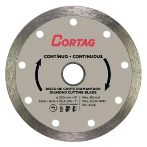 Disco de Corte Diamantado Contínuo 230mm - Cortag - Imagem 1