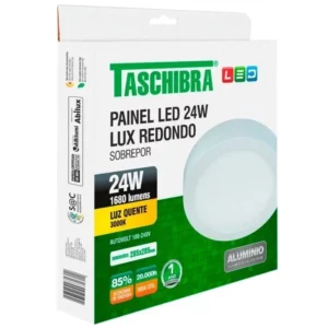 Painel Led de Sobrepor Redondo Lux 24w Autovolt Branco 31cm 3000k Luz Amarela - Imagem 3