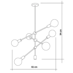 Pendente Circuit Dourado 6 Lâmpadas E27 - Startec - Imagem 3