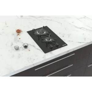 Cooktop a Gás em Vidro Temperado Preto com Acendimento Automático Dominó 2 Queimadores - Imagem 1