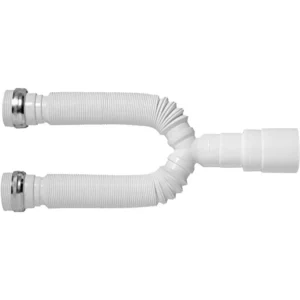 Sifão Tubo Extensivo Duplo Universal com Porca Metálica Branco - Imagem 1