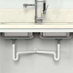 Sifão Tubo Extensivo Duplo Universal com Porca Metálica Branco - Imagem 4