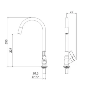 Torneira Bica Mold 1173 C 36 1/4v * Vermelha * (27032.2.3) - Imagem 2