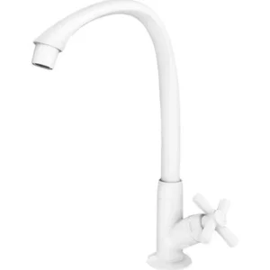 Torneira para Cozinha Mesa Bica Alta Móvel Tigre Cross Branca - Imagem 1