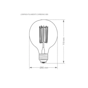 Lamp Filamento de Carbono Taschibra G80 40w 220v - Imagem 4