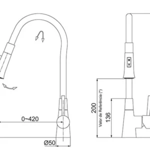 Misturador Monocomando de Cozinha Flex Black 2257 B27 - Imagem 3