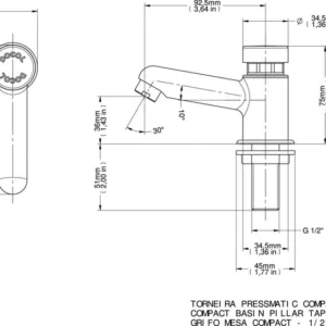 Torneira para Lavatório de Mesa Pressmatic Compact 1/2"