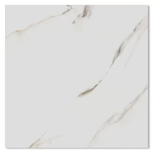 Porcelanato Polido Brilhante Retificado Carrara Gold Branco Marmorizado 72x72cm