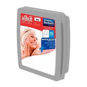 Armario P/ Banheiro Cinza Claro  Herc