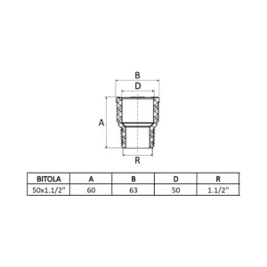 Adaptador Soldavel/rosca 50mmx1.1/2 Amanco - Imagem 2