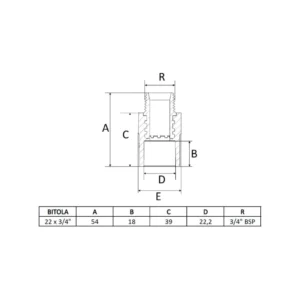 Conector de Transição Cpvc Flowguard 22mm X 3/4'' - Amanco - Imagem 2
