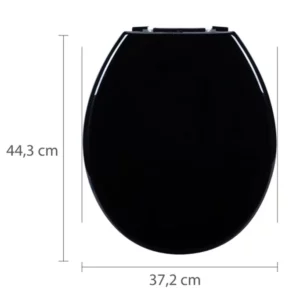 Assento Sanitário Oval Almofadado Preto - Imagem 6