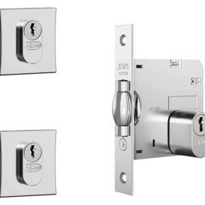 Fechadura Externa para Porta Pivotante 1005 Roseta Quadrada 45mm Cromada - Stam - Imagem 3