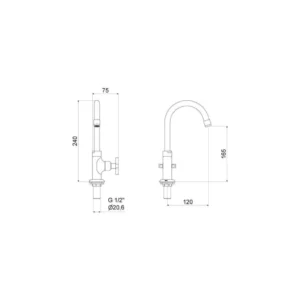 Torneira Lavatório Bancada Nya 1190 C 22 Meber - Imagem 2
