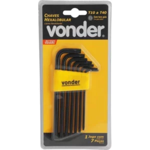 Jogo de Chaves Hexalobular, T10 a T40, com 7 Peças - Vonder - Imagem 5