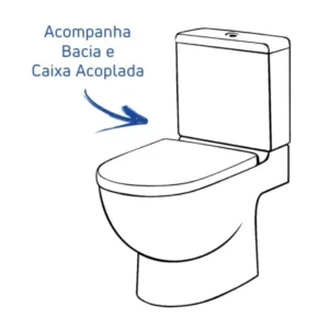 Kit Vaso Sanitário e Caixa Acoplada com Assento Lorenluna Branco - Imagem 6