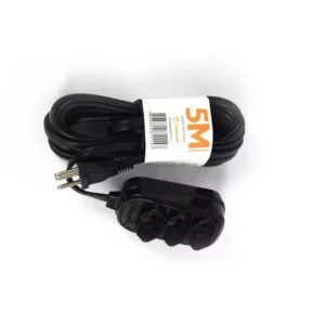 Extensão Tripolar com 3 Tomadas 5 Metros Preta - Imagem 2