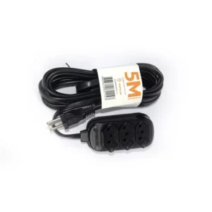 Extensão Tripolar com 3 Tomadas 5 Metros Preta - Imagem 3