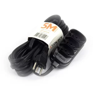 Extensão Tripolar com 3 Tomadas 5 Metros Preta - Imagem 4