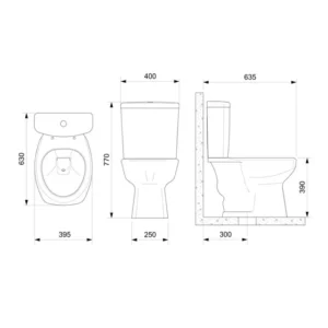 Kit Vaso Sanitário e Caixa Acoplada com Acessórios Thema Branco - Imagem 5