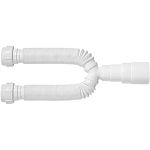 Sifão Tubo Extensivo Duplo Universal com Porca Branco - Imagem 1