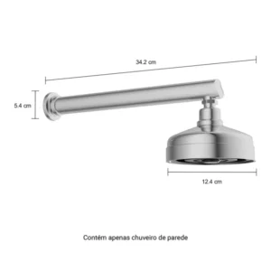 Chuveiro com Tubo Reto de Parede Acqua Plus Cromado - Imagem 4