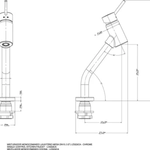 Misturador Monocomando para Lavatório de Mesa Lóggica Coldstart
