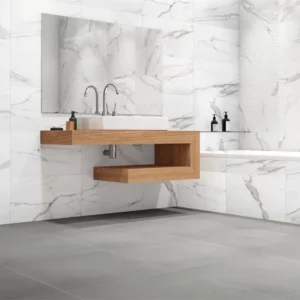 Porcelanato Esmaltado Acetinado Borda Reta Munari Cimento 90x90cm - Imagem 4