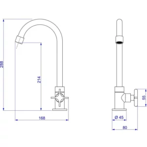 Torneira de Mesa para Cozinha Flex Cromado 1167 C20