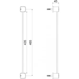 Porta Toalha Linear Block Meber Meber Cromado - Imagem 3