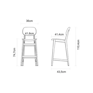 Banco Alto London Amendoa Est. Cafe - Imagem 2