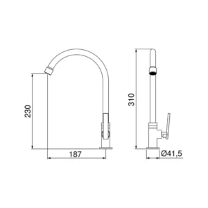 Lorenzetti Torneira de Cozinha Mesa Loren Studio 1167 B37 Black Matte, 7048646 - Imagem 3