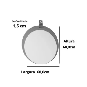 Espelheira para Banheiro Alça em Couro Lua - Imagem 4