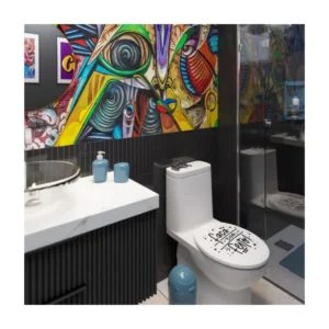 Assento Sanitário Oval Almofadado Decorado Frase "faça Bem Feito" Astra - Imagem 9