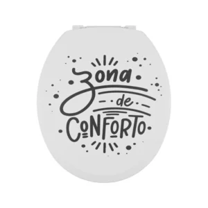 Assento Sanitário Oval Almofadado Decorado Frase "zona de Conforto" Astra - Imagem 5