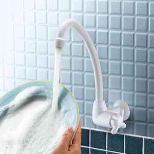 Torneira para Cozinha de Parede com Bica Móvel Brio Branco 1/2 - Imagem 3