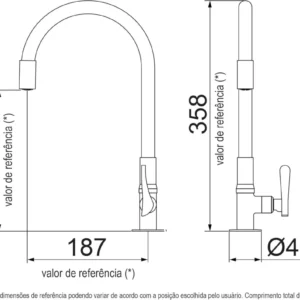 1177 G27 Torneira Mesa Flex Gray Lorenzetti - Imagem 3