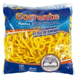 Corrente Plástica 8mm com 10 Metros Amarela - Imagem 1