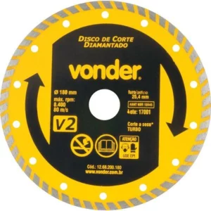 Disco de Corte Diamantado 180mm Turbo V2 - Vonder - Imagem 1