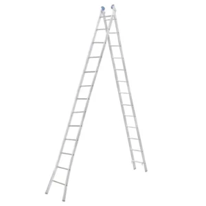 Escada Extensiva com 13 Degraus em Alumínio Azul e Prata - Imagem 1