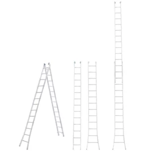 Escada Extensiva com 13 Degraus em Alumínio Azul e Prata - Imagem 4
