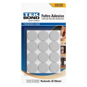 Feltro Adesivo Redondo 20mm com 24 Unidades Branco - Imagem 1