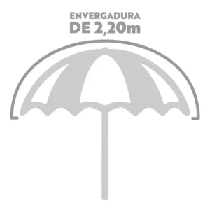 Guarda-sol de Poliéster - Rainbow Alumínio - 2,2 M - Mor